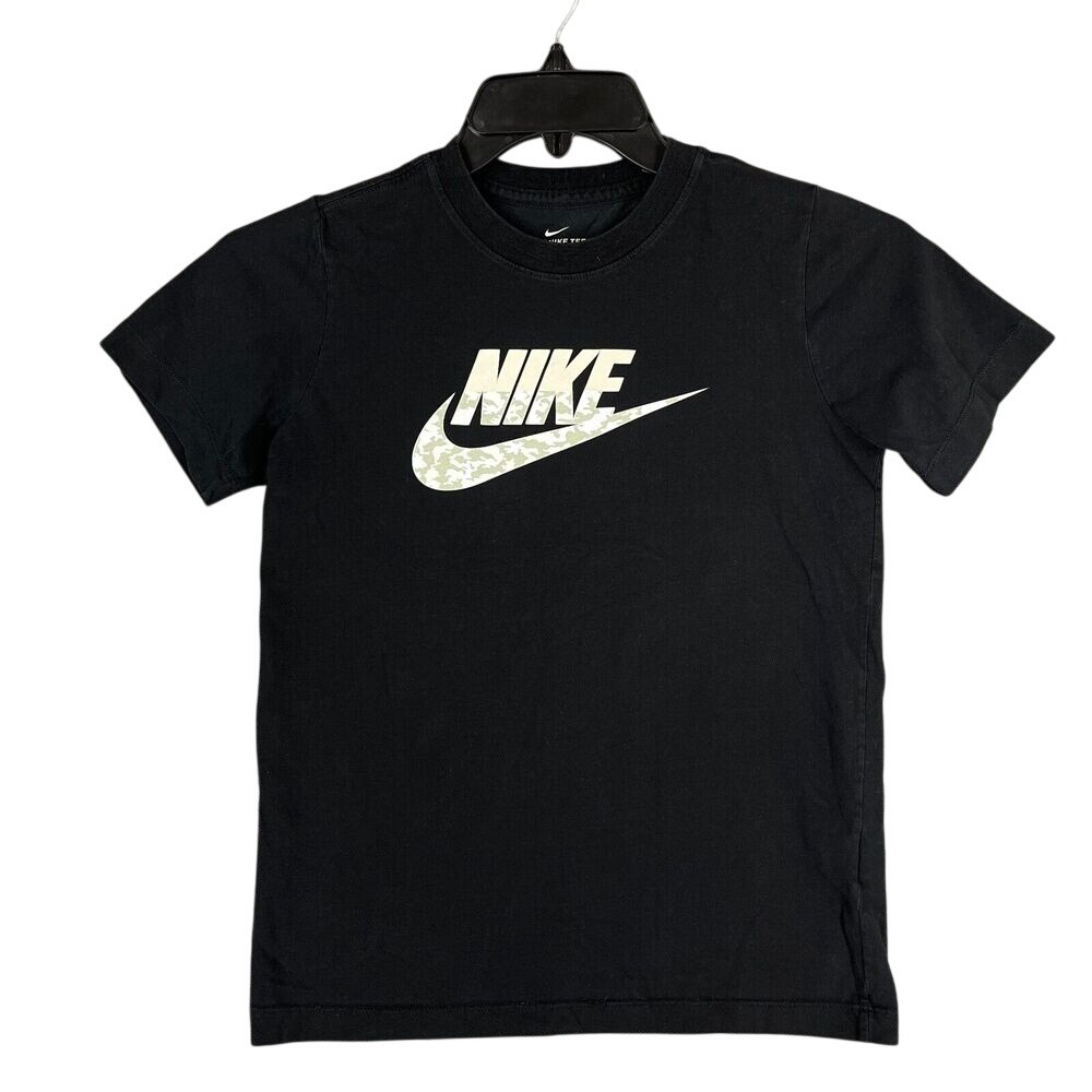Nike Shirt Medium Boys Youth Black Camo Casual Short-sleeve Tee‎ Cotton Blend2